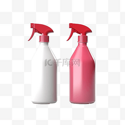 3d 渲染喷雾瓶 3d 渲染红色和粉色