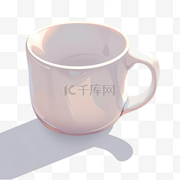 咖啡杯3d图片_白色现实杯子