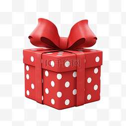 红色卡片装饰图片_红色圆点礼品盒