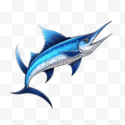 可爱海洋动物卡通图片_肌肉发达的海洋动物卡通马林鱼