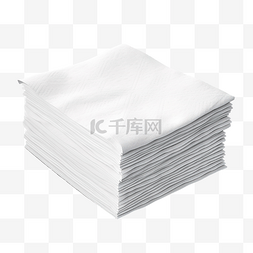 两块折叠的白色薄纸或餐巾整齐地