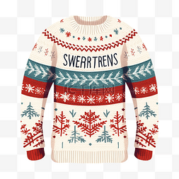 带有冬季报价的圣诞针织毛衣，用