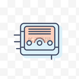 播放器的图标图片_白色背景上无线电播放器的现代立