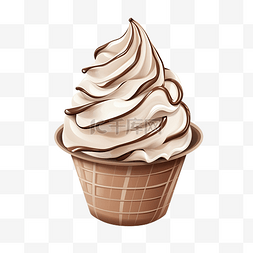 巧克力冰淇淋插画