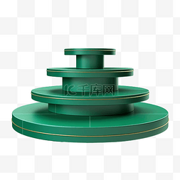3d绿色圆柱背景图片_讲台绿色隔离3D插图png文件