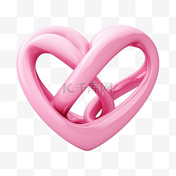 粉红色的心 3d 是爱的象征