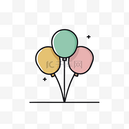 柔和纯色图片_纯色背景上气球的矢量图解
