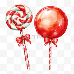 巧克力路图片_圣诞糖果棒棒糖和zefir 水彩插图