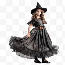 万圣节女巫服装一个穿着魔法服装