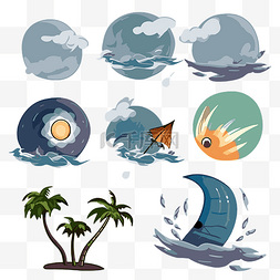 飓风剪贴画一些与天气相关的卡通