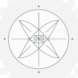 花300dpi图片_中间有一朵花的几何符号矢量图