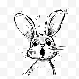 涂鸦卡通惊讶的兔子