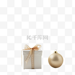 礼物表框图片_白色木桌上有礼物和杉树的圣诞节