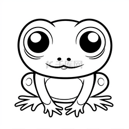 一只可爱可爱的青蛙用动物涂色的