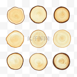 木插图图片_简约风格的木插图年轮