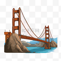 金门大桥剪贴画 金门大桥卡通绘