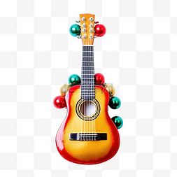 吉他木图片_圣诞音乐概念
