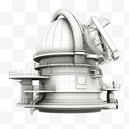 天文台的 3d 插图