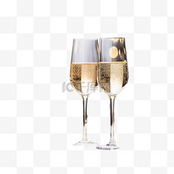 庆典香槟图片_装饰圣诞桌上的香槟杯，具有散景