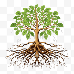 有根的植物图片_植物有根png插图