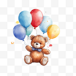 气球拱门粉红色图片_泰迪熊与气球插图 ai 生成