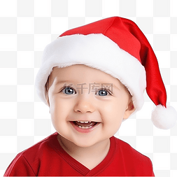一个戴着圣诞老人帽子的美丽微笑