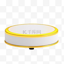 黄色光束射线图片_PNG讲台上孤立的白色圆形底座柱或