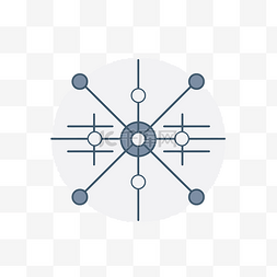 带有连接点和线的雪花图标 向量