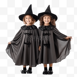 迎接查验图片_孩子们打扮成女巫，准备迎接万圣