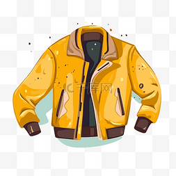 外套夹克矢量图片_夹克剪贴画黄色夹克与牛仔连帽衫