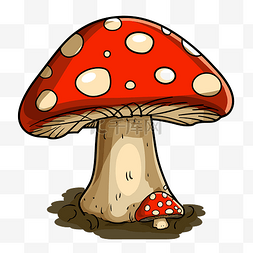 卡通自然景观图片_蘑菇剪贴画 蘑菇的卡通插图 向量