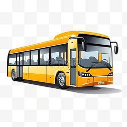 巴士插画图片_公共交通巴士插画