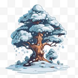 白雪覆蓋的樹 向量