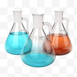 蓝色烧瓶图片_化学烧瓶医疗 3d 图
