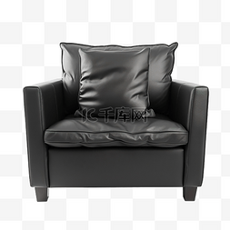 皮革装饰沙发背景图片_黑色真皮沙发带枕头