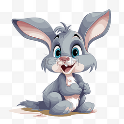 谁的图片_桑普剪贴画可爱的卡通兔子谁坐着