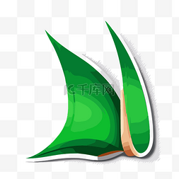 标志设计绿叶图片_绿叶设计平面标志模板 向量