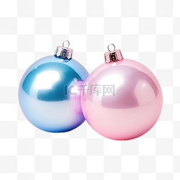 闪亮的圣诞图片_闪亮的圣诞蓝色和粉色球，用于装