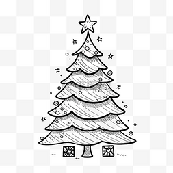 冬天的圣诞树图片_线条艺术中的圣诞树