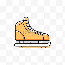 曲棍球icon图片_带有溜冰鞋的黄线图标 向量