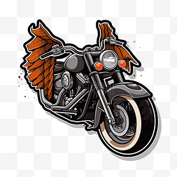 哈雷戴维森旗帜图片_摩托车显示为带有橙色翅膀 向量
