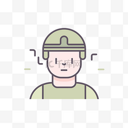 初恋的困惑图片_戴着头盔表情困惑的士兵 向量