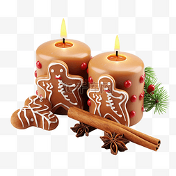 松枝圣诞球图片_圣诞姜饼人蜡烛肉桂星星松枝圣诞