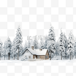 森林小屋图片_圣诞节时的房子和雪冬天