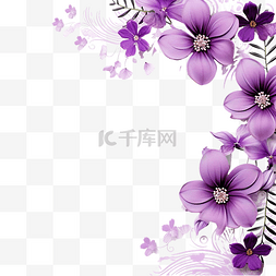 夏天邊框图片_紫色花卉邊框