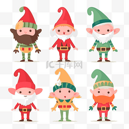 elfs 剪贴画圣诞人物侏儒与绿胡子