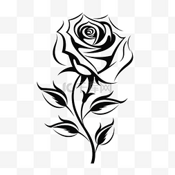 藍色玫瑰图片_部落纹身玫瑰