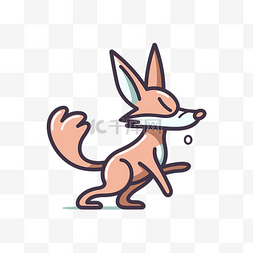 可爱的狐狸带着球奔跑 向量