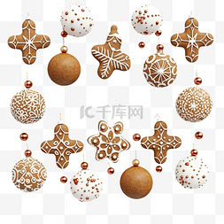 日式风铃物语图片_创意圣诞组合物，配有姜饼和圣诞