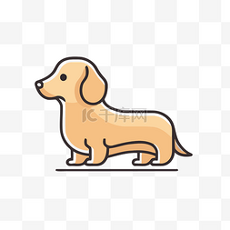 腊肠犬标志的线条插图 向量